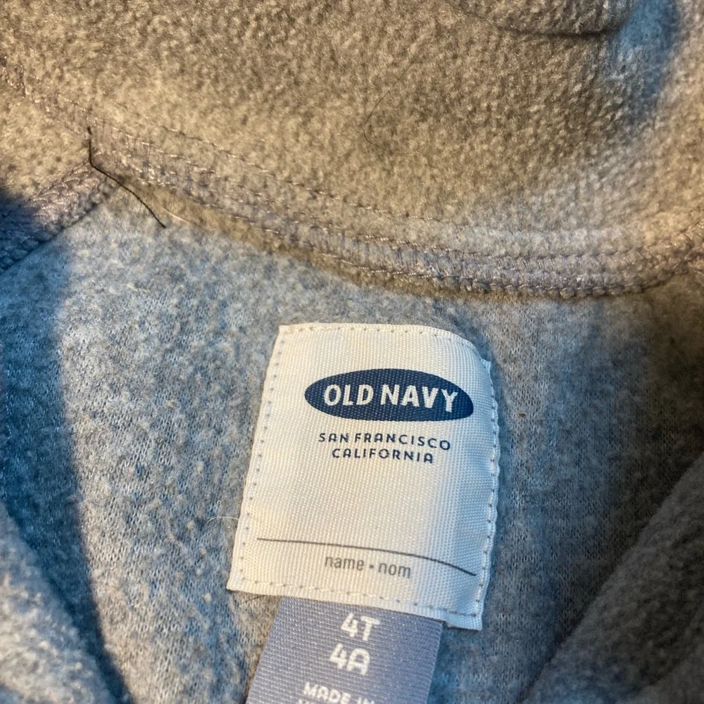 Old Navy Gray & Navy Half-Zip Kids Pullover